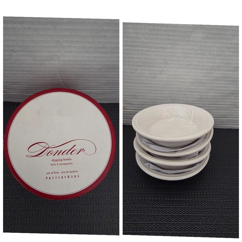Pottery Barn Donder Dipping Bowls Set Of Four.